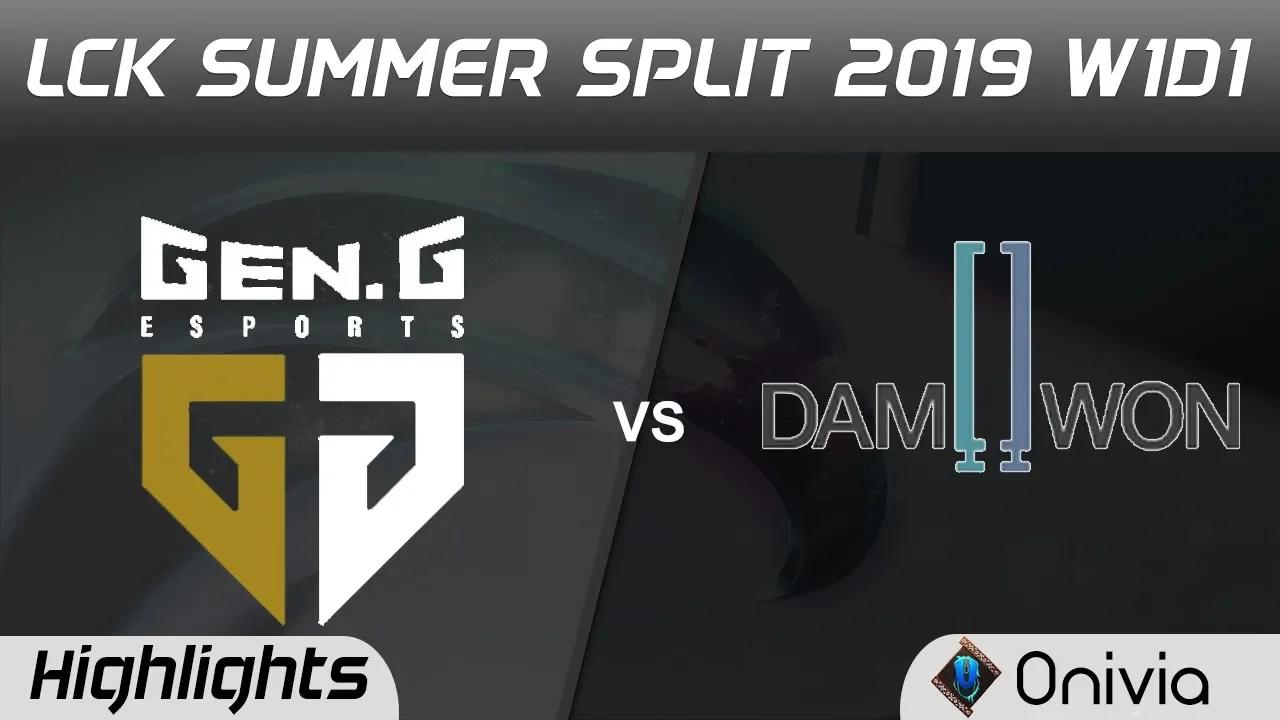 GEN vs DWG Highlights Game 1 LCK Summer 2019 W1D1 Gen G Esports vs Damwon Gaming LCK Highlights by O thumbnail