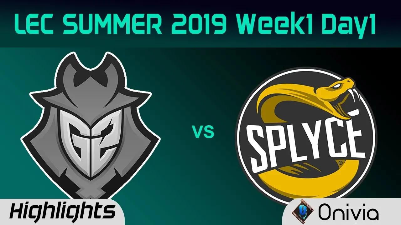 G2 vs SPY Highlights LEC Summer 2019 W1D1 G2 Esports vs Splyce LEC Highlights By Onivia thumbnail