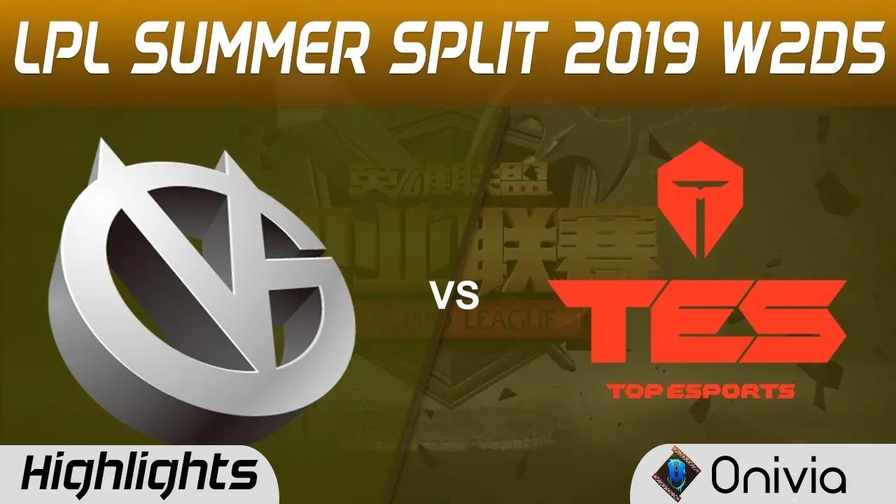 VG vs TES Highlights Game 2 LPL Summer 2019 W2D5 Vici Gaming vs Top Esports LPL Highlights by Onivia thumbnail