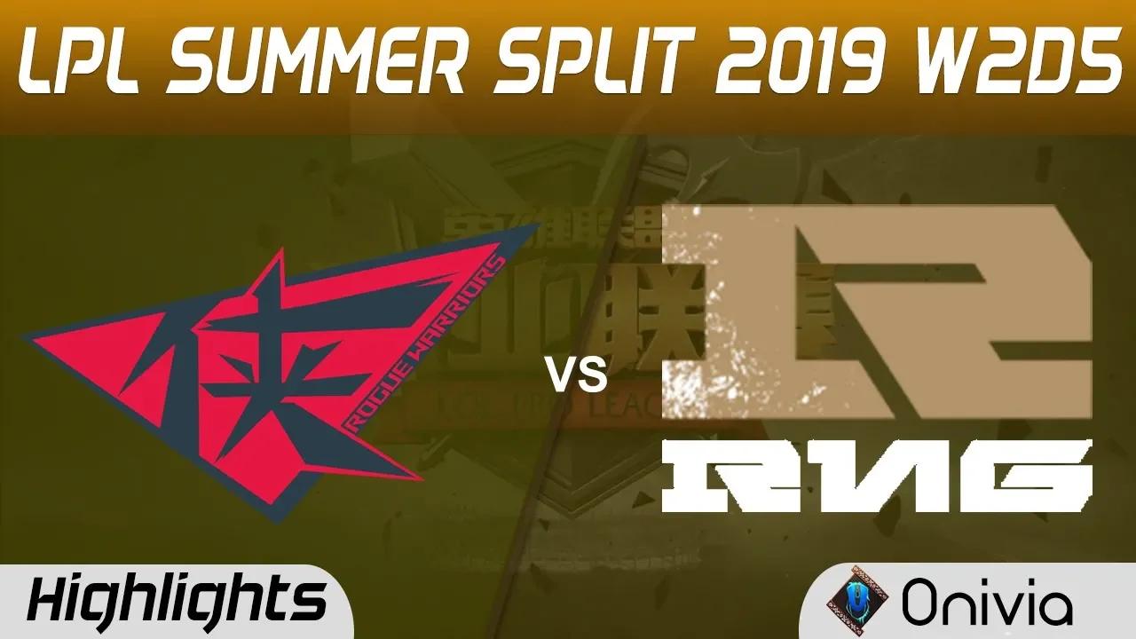 RW vs RNG Highlights Game 1 LPL Summer 2019 W2D5 Rouge Warriors vs Royal Never Give Up LPL Highlight thumbnail