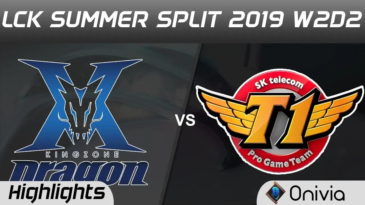 KZ vs SKT Highlights Game 2 LCK Summer 2019 W2D2 KingZone DragonX vs SK Telecom T1 LCK Highlights by thumbnail