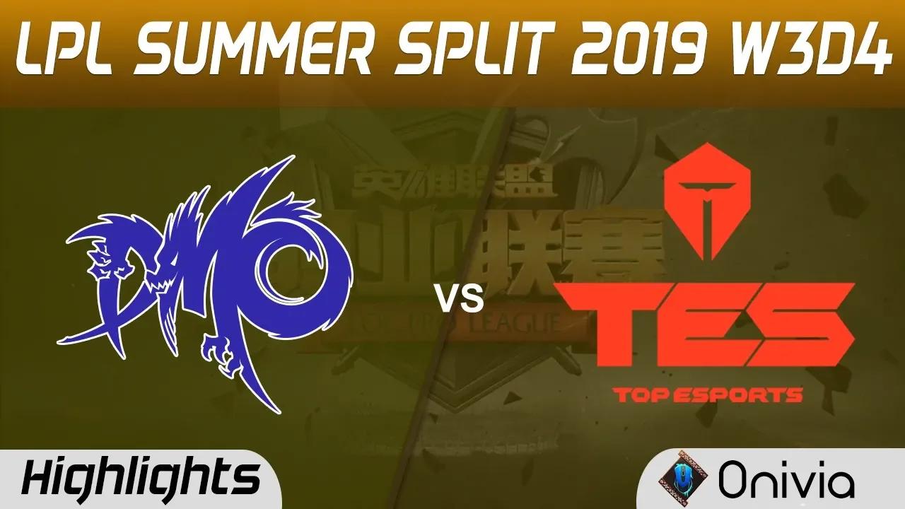 DMO vs TES Highlights Game 1 LPL Summer 2019 W3D4 Dominus Esports vs Top Esports LPL Highlights by O thumbnail