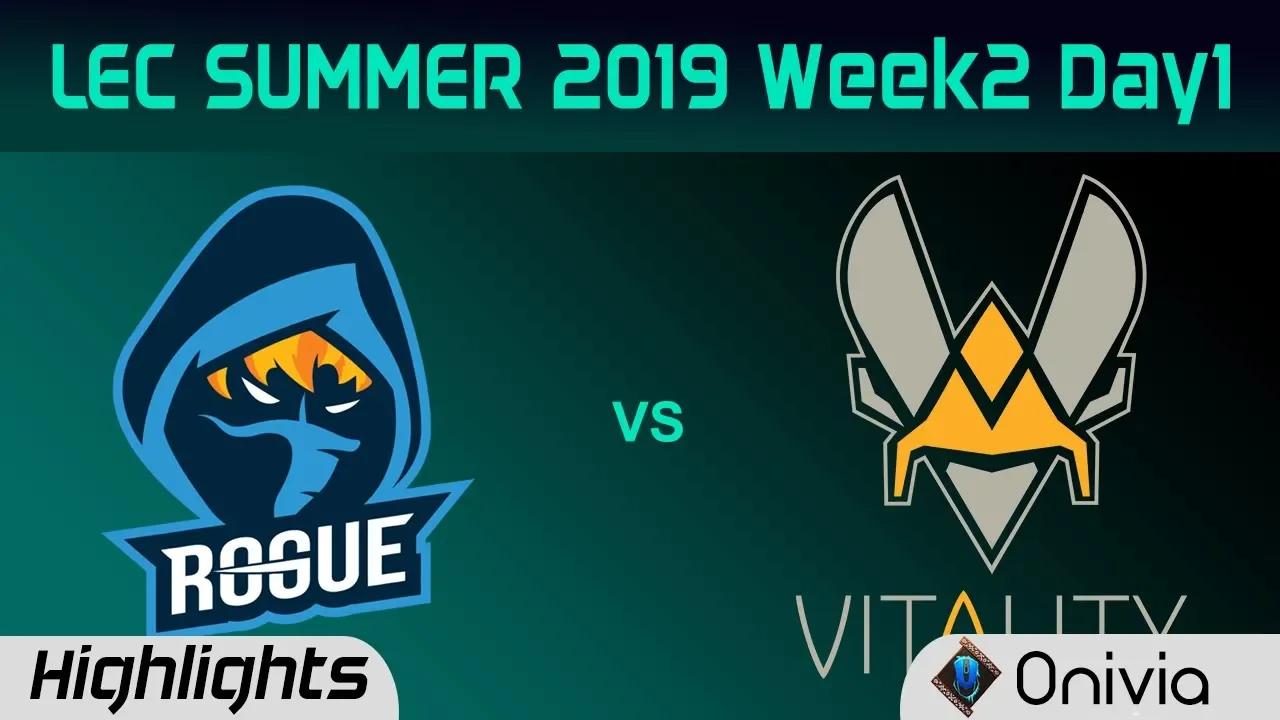 RGE vs VIT Highlights LEC Summer 2019 W2D1 Rogue vs Team Vitality LEC Highlights By Onivia thumbnail