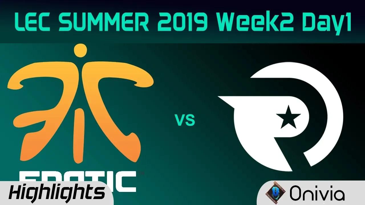 FNC vs OG Highlights LEC Summer 2019 W2D1 Fnatic vs Origen LEC Highlights By Onivia thumbnail