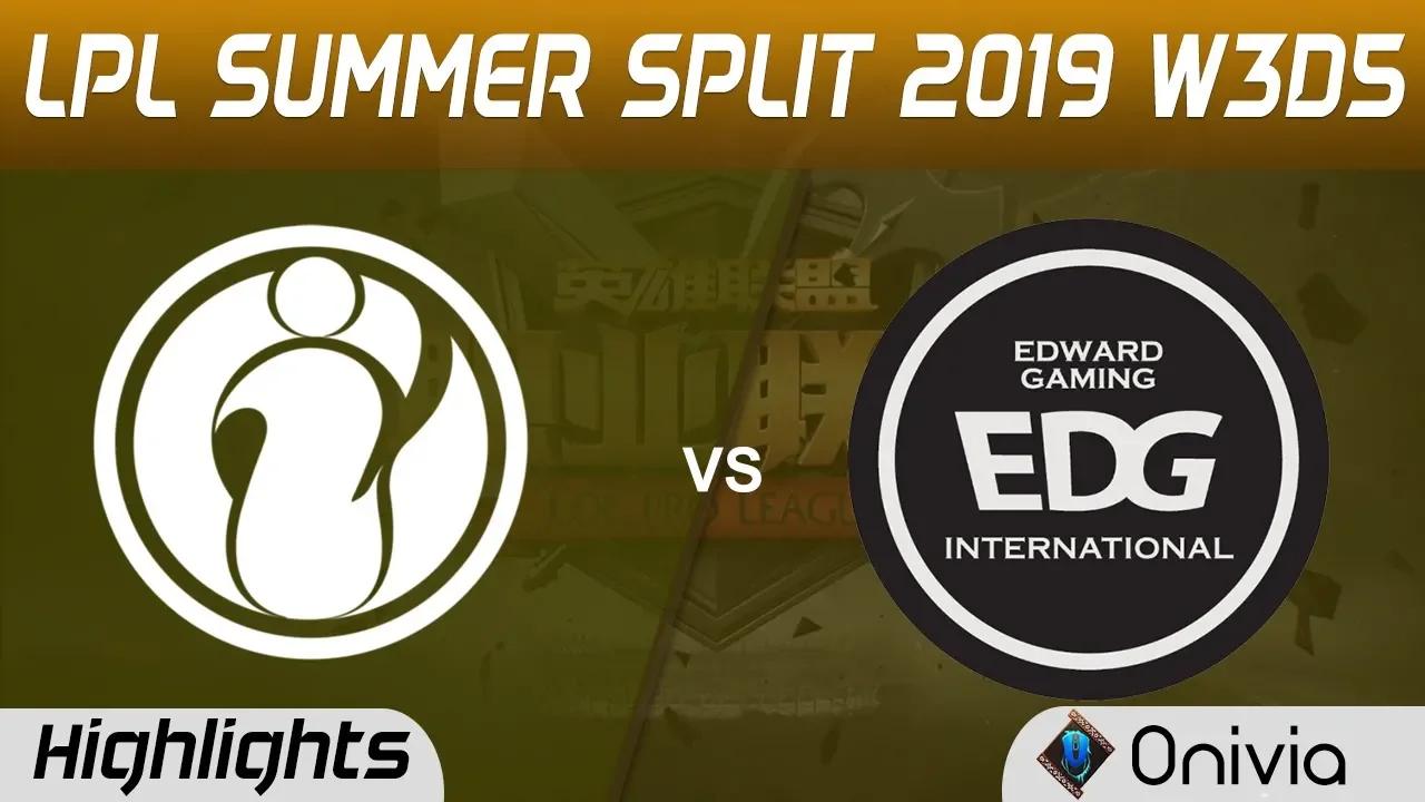 IG vs EDG Highlights Game 1 LPL Summer 2019 W3D5 Invictus Gaming vs Edward Gaming LPL Highlights by thumbnail