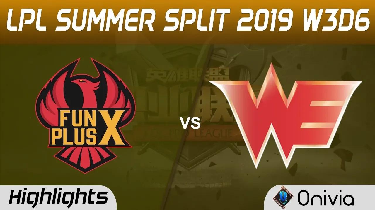 FPX vs WE Highlights Game 2 LPL Summer 2019 W3D6 FunPlus Phoenix vs Team WE LPL Highlights by Onivia thumbnail