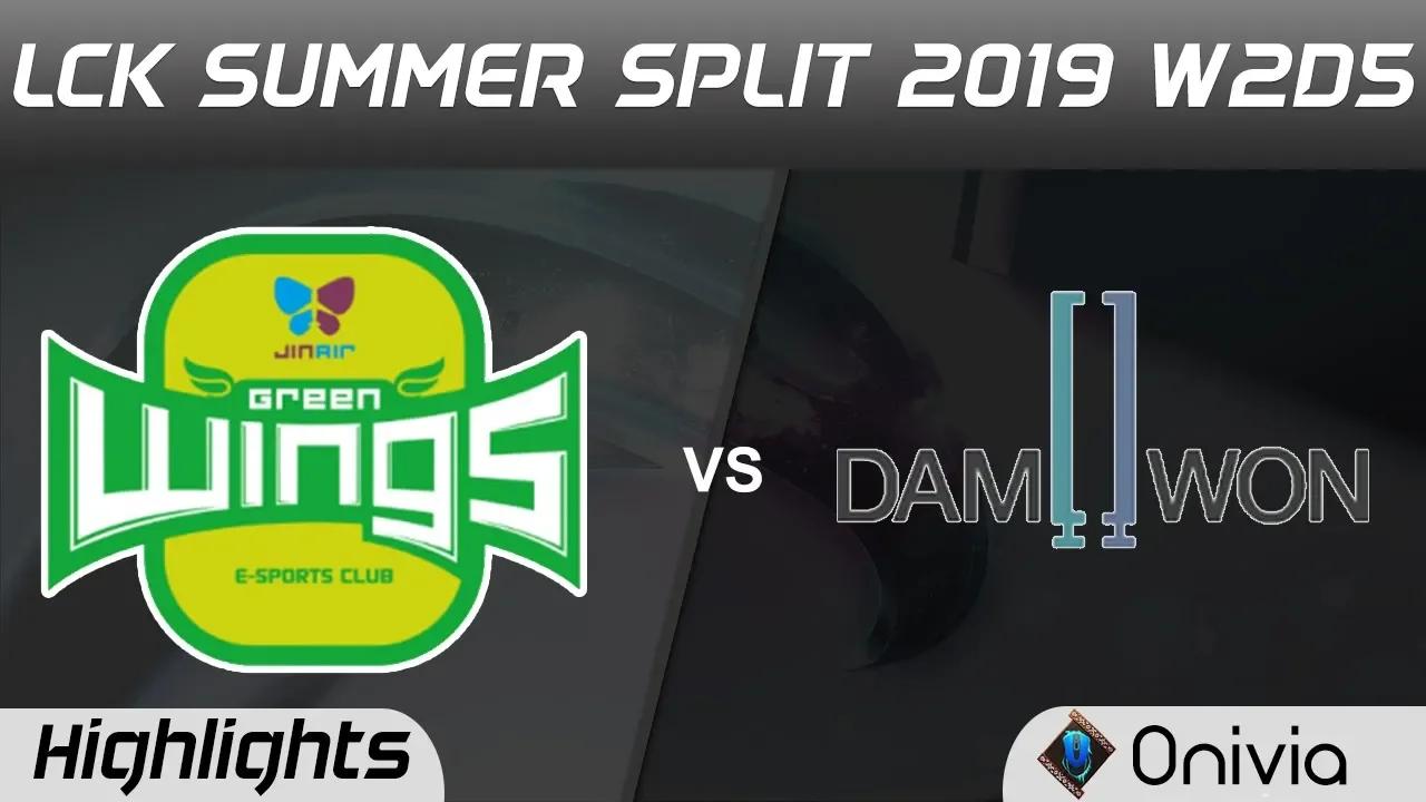 JAG vs DWG Highlights Game 1 LCK Summer 2019 W2D5 Jin Air Green Wings vs DAMWON Gaming LCK Highlight thumbnail