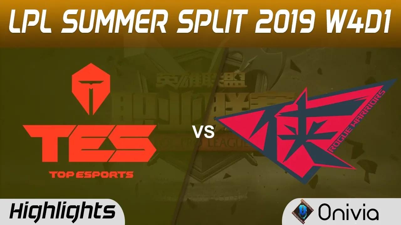 TES vs RW Highlights Game 1 LPL Summer 2019 W4D1 Top Esports vs Rogue Warriors LPL Highlights by Oni thumbnail