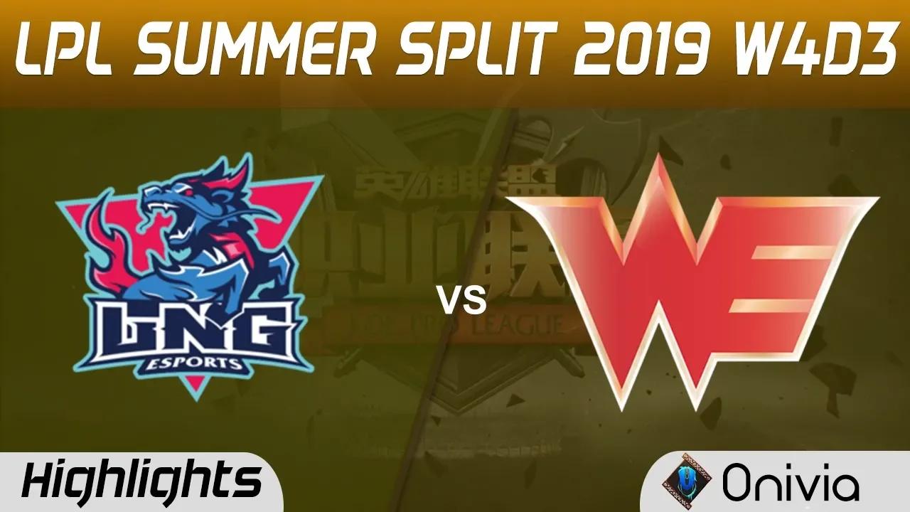 LNG vs WE Highlights Game 1 LPL Summer 2019 W4D3 LNG Esports vs Team WE LPL Highlights by Onivia thumbnail