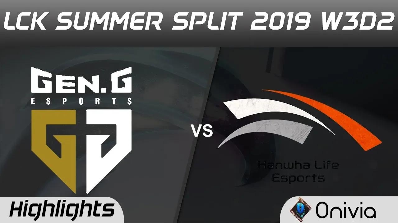 GEN vs HLE Highlights Game 1 LCK Summer 2019 W3D2 Gen G Esports vs Hanwha Life Esports LCK Highlight thumbnail