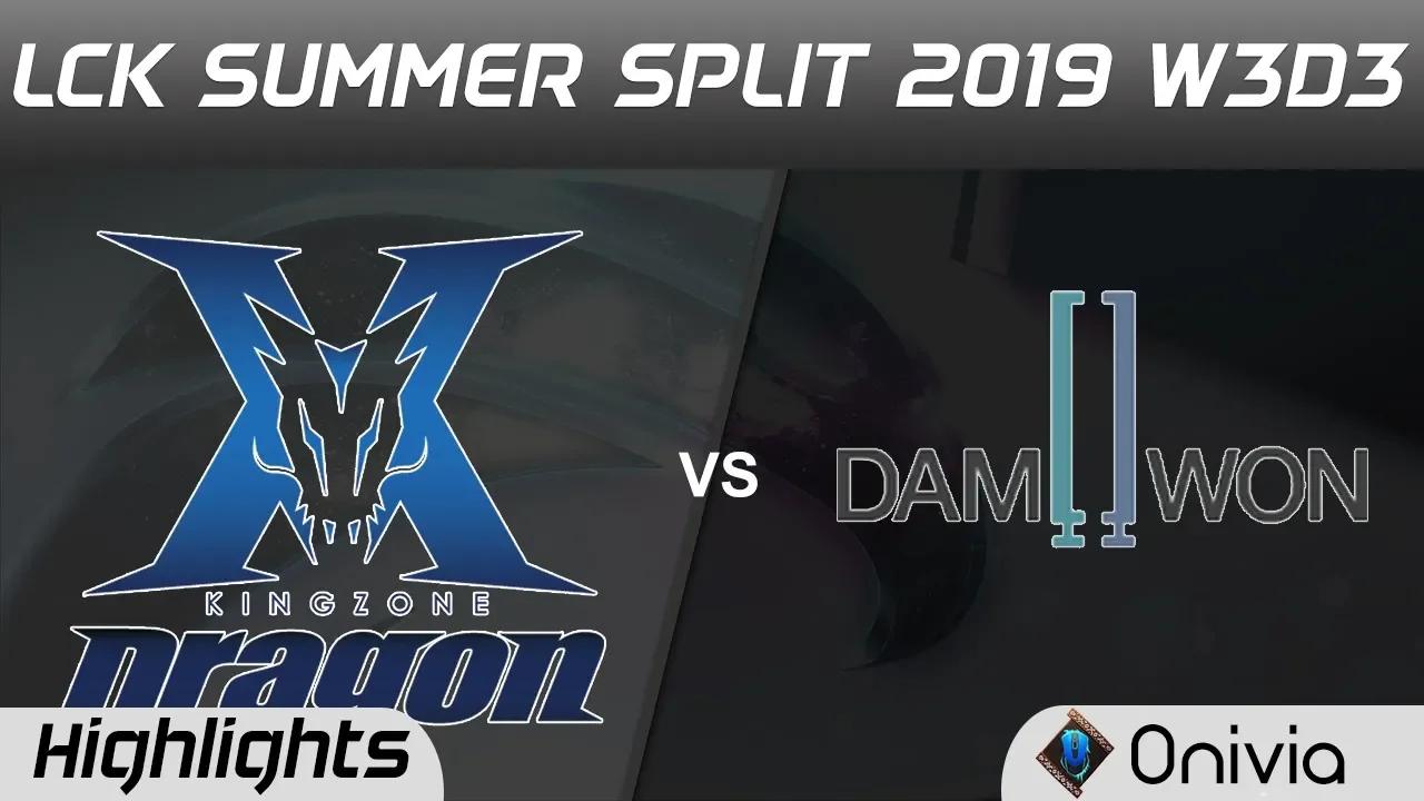 KZ vs DWG Highlights Game 2 LCK Summer 2019 W3D3 Kingzone DragonX vs DAMWON Gaming LCK Highlights by thumbnail