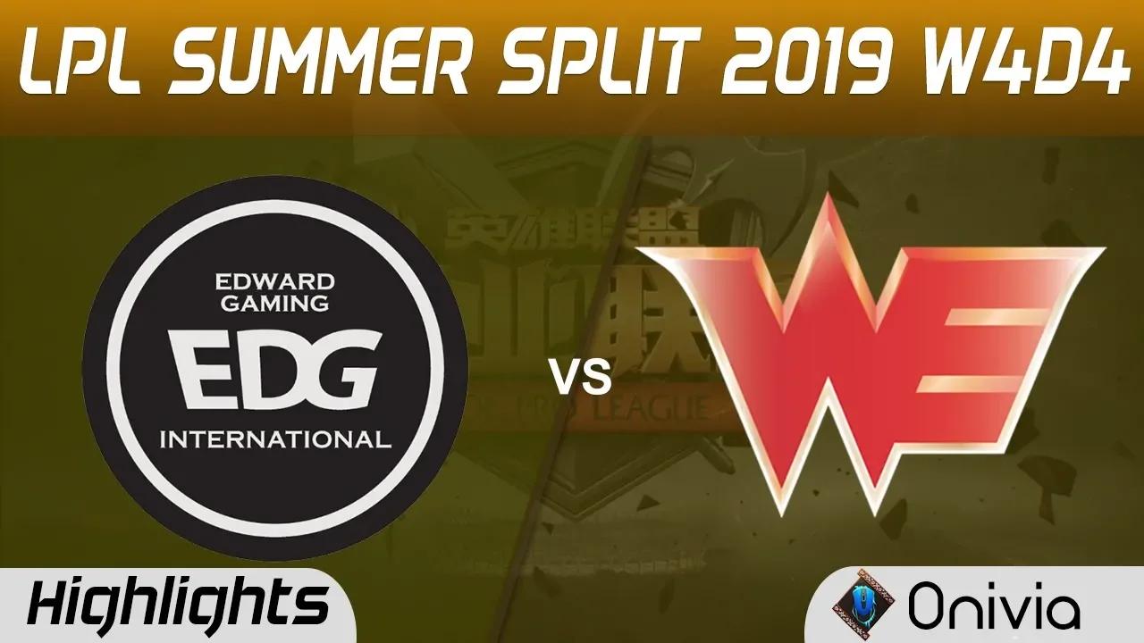 EDG vs WE Highlights Game 2 LPL Summer 2019 W4D4 Edward Gaming vs Team WE LPL Highlights by Onivia thumbnail