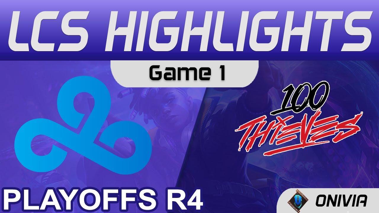 C9 vs 100 Highlights Game 1 Round4 LCS Summer Playoffs 2021 Cloud9 vs 100 Thieves by Onivia thumbnail