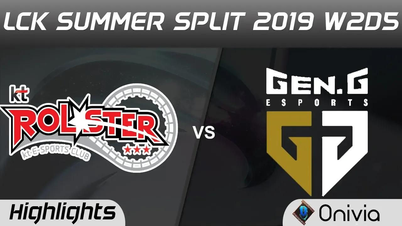 KT vs GEN Highlights Game 1 LCK Summer 2019 W2D5 KT Rolster vs Gen G LCK Highlights by Onivia thumbnail