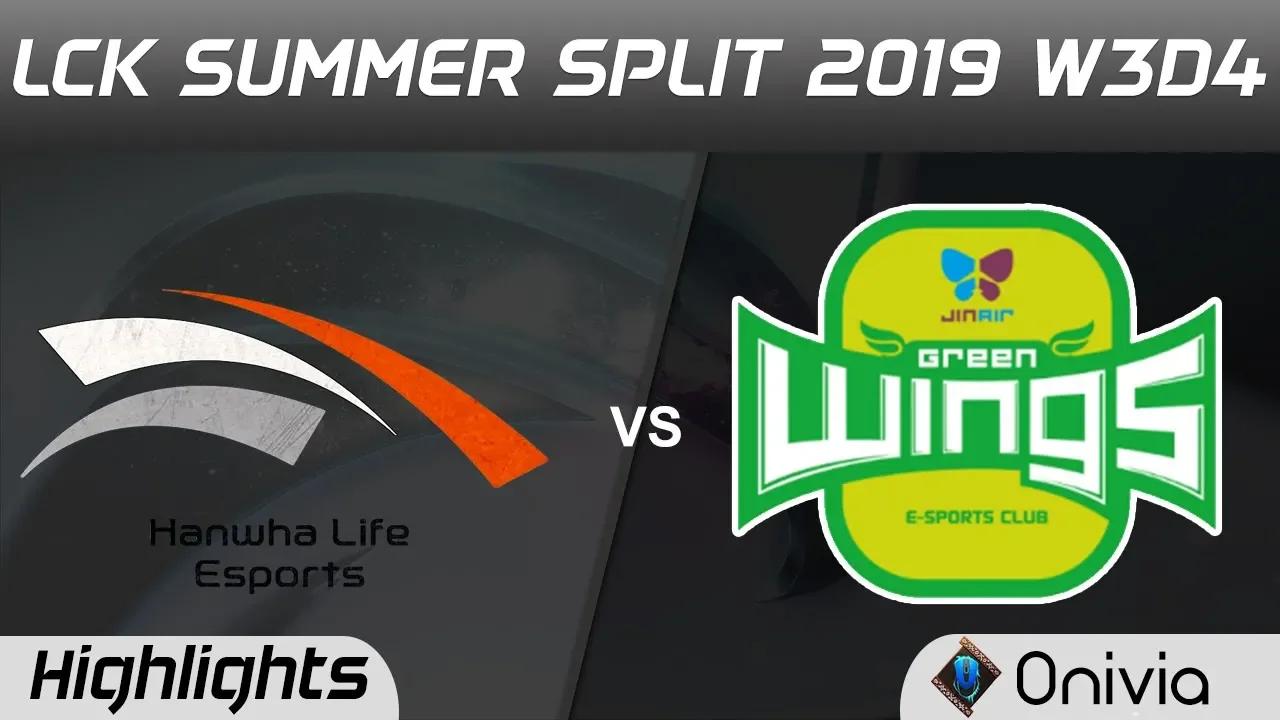 HLE vs JAG Highlights Game 1 LCK Summer 2019 W3D4 Hanwha Life Esports vs Jin Air Green Wings LCK Hig thumbnail