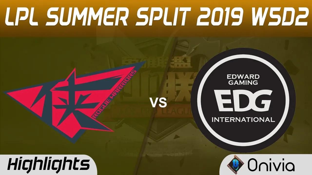 RW vs EDG Highlights Game 2 LPL Summer 2019 W5D2 Rogue Warriors vs Edward Gaming LPL Highlights by O thumbnail