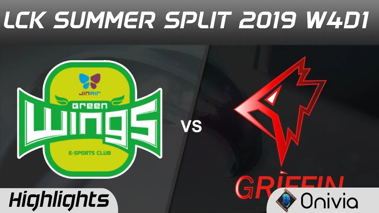 JAG vs GRF Highlights Game 2 LCK Summer 2019 W4D1 Jin Air GreeWings vs Griffin LCK Highlights by Oni thumbnail