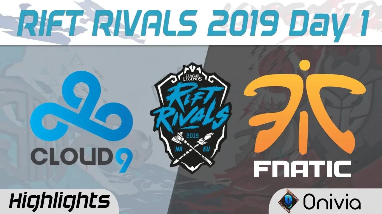 C9 vs FNC Highlights Rift Rivals Day 1 NA EU 2019 Cloud9 vs Fnatic by Onivia thumbnail