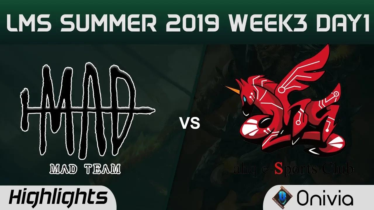 MAD vs AHQ Highlights Game 2 LMS 夏季職業聯賽 W3D1 2019 MAD Team vs ahq e Sports Club by Onivia thumbnail