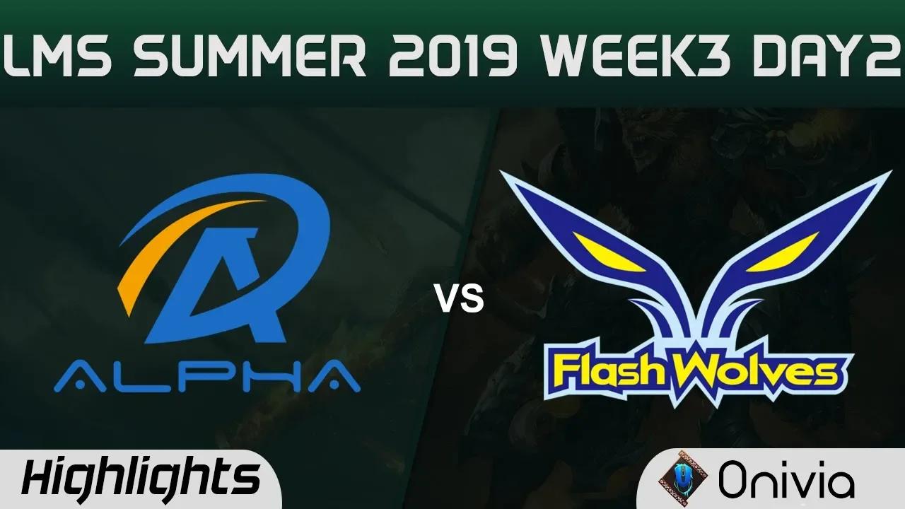 ALF vs FW Highlights Game 1 LMS 夏季職業聯賽 W3D2 2019 Alpha Esports vs Flash Wolves by Onivia thumbnail