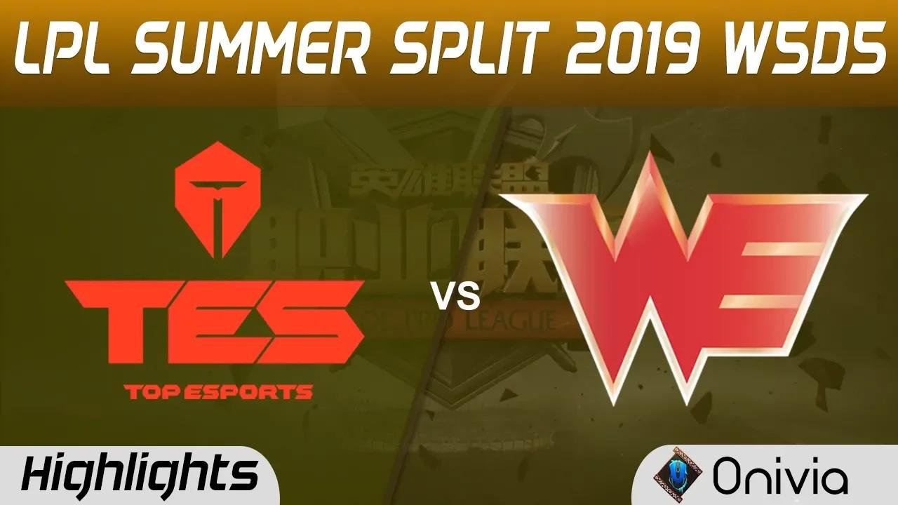 TES vs WE Highlights Game 1 LPL Summer 2019 W5D5 Top Esports vs Team WE LPL Highlights by Onivia thumbnail