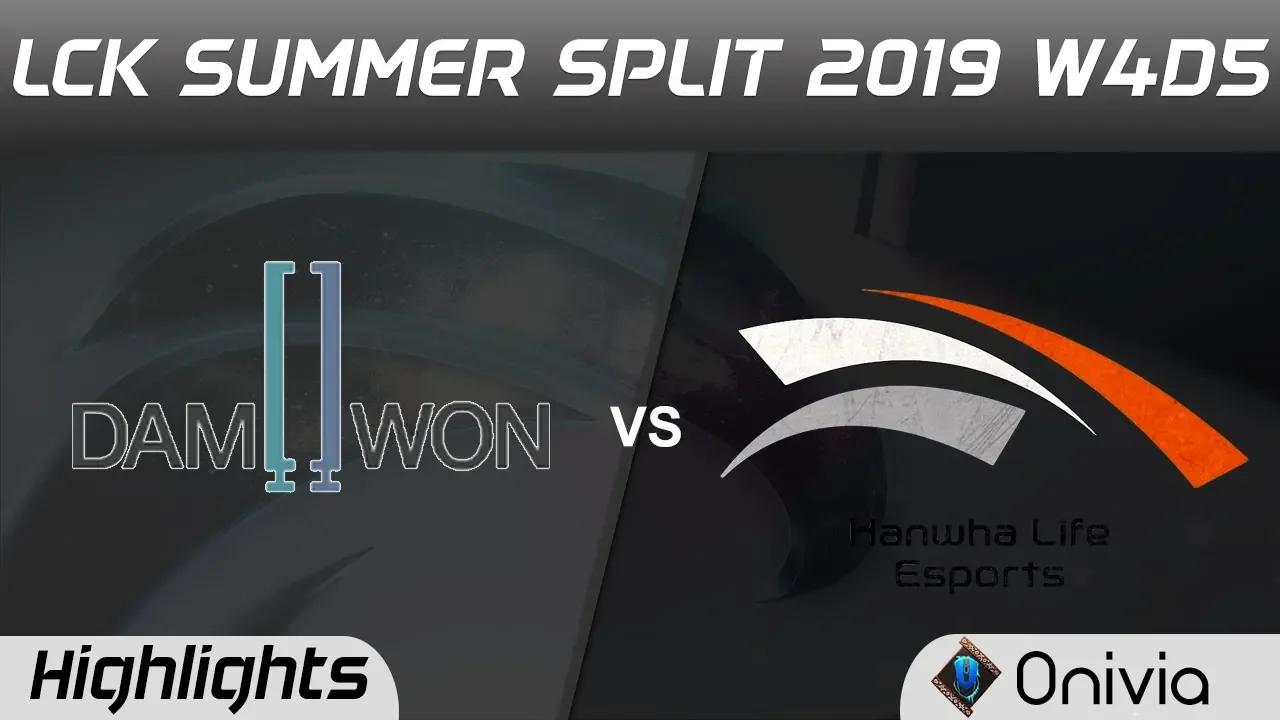 DWG vs HLE Highlights Game 1 LCK Summer 2019 W4D5 DAMWON Gaming vs Hanwha Life Highlights by Onivia thumbnail