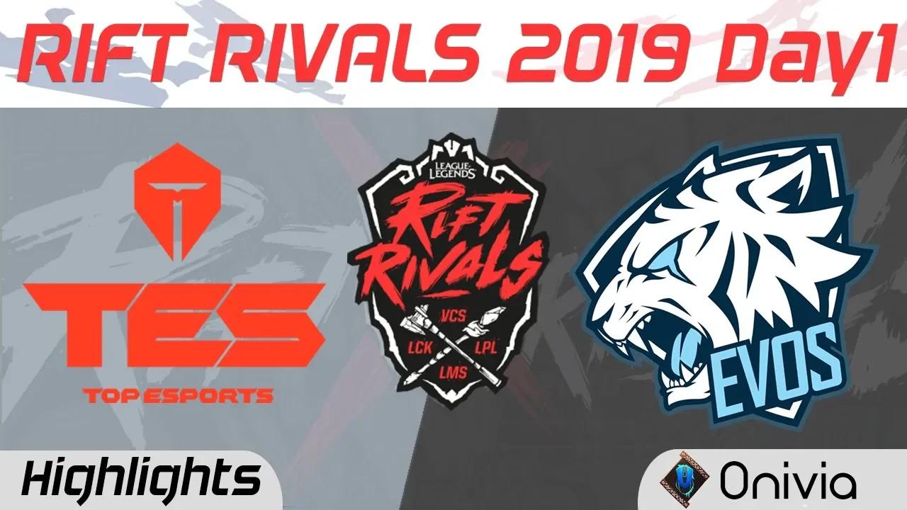 TES vs EVS Highlights Rift Rivals Day 1 LCK LPL LMS VCS 2019 Top Esports vs EVOS Esports by Onivia thumbnail