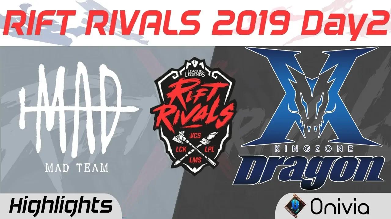 MAD vs KZ Highlights Rift Rivals Day 2 LCK LPL LMS VCS 2019 MAD Team vs Kingzone DragonX by Onivia thumbnail