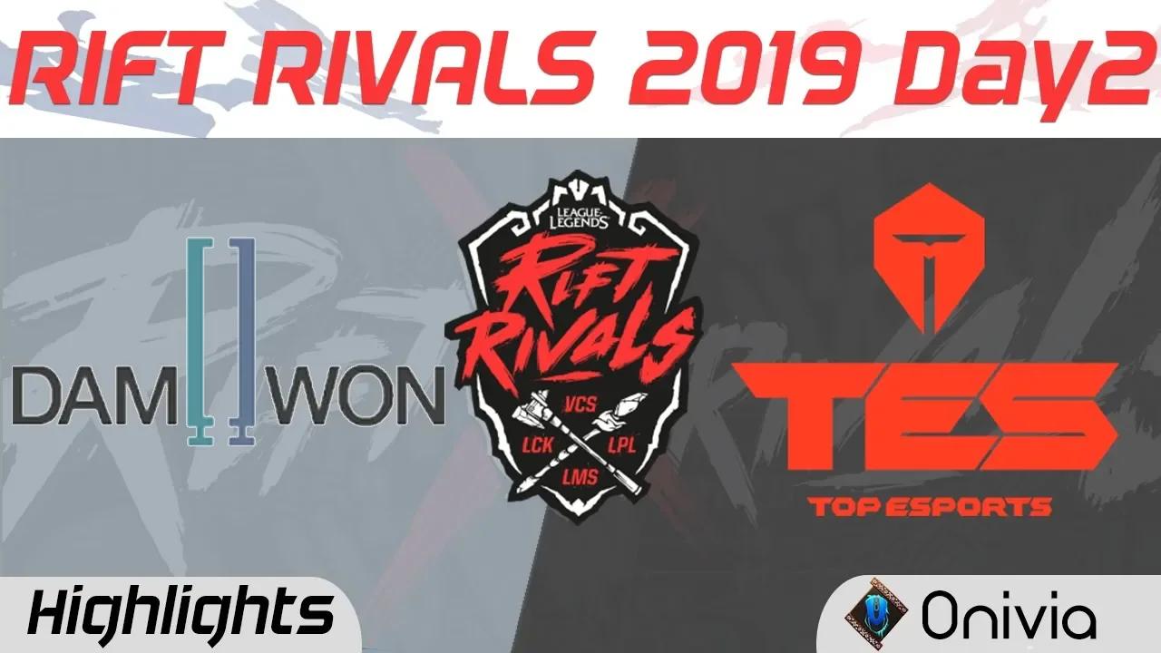 DWG vs TES Highlights Rift Rivals Day 2 LCK LPL LMS VCS 2019 Damwon Gaming vs Top Esports by Onivia thumbnail