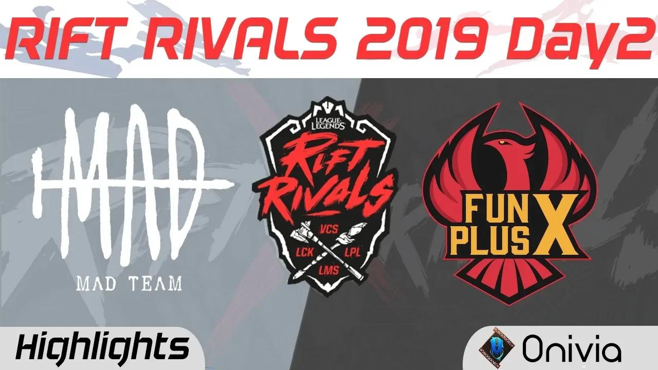 MAD vs FPX Highlights Rift Rivals Day 2 LCK LPL LMS VCS 2019 Mad Team vs FunPlus Phoenix by Onivia thumbnail