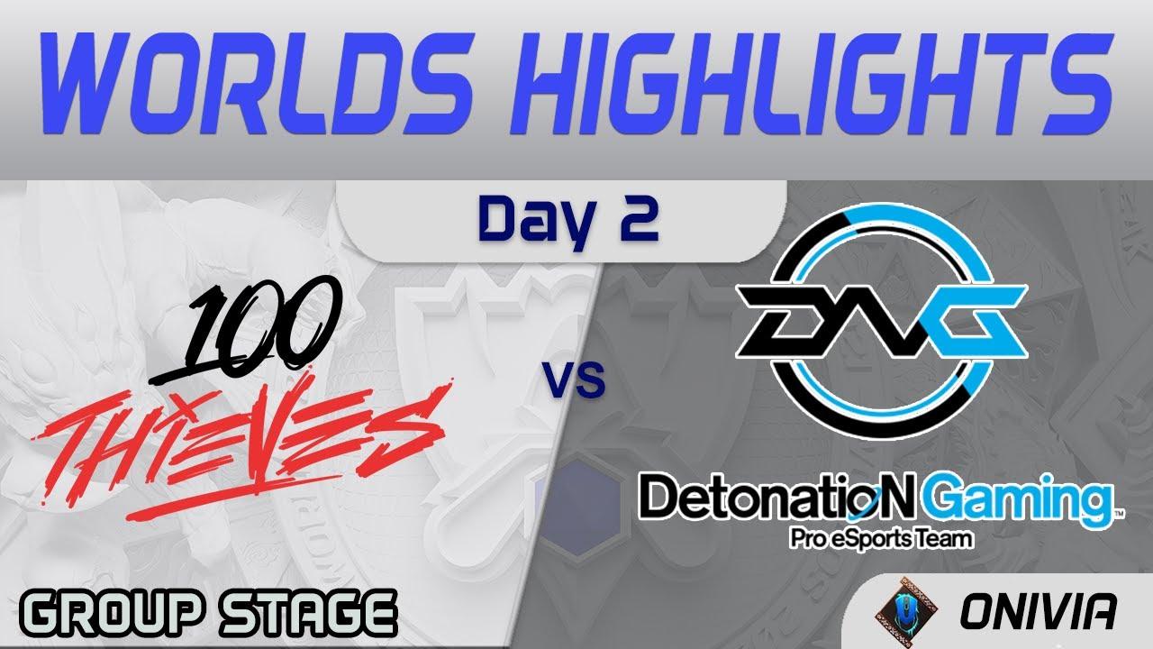 100 vs DFM Highlights Day 2 Worlds 2021 Group Stage 100 Thieves vs DetonatioN FM by Onivia thumbnail