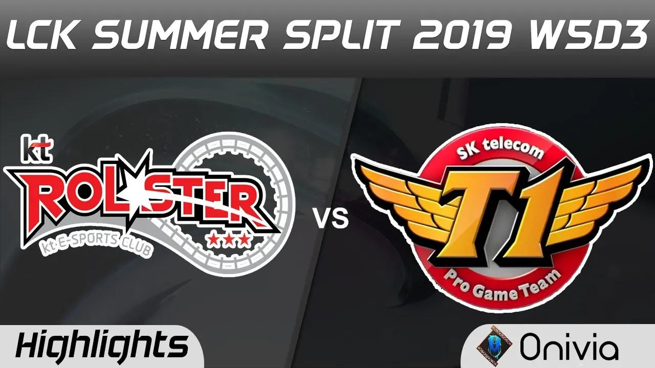 KT vs SKT Highlights Game 1 LCK Summer 2019 W5D3 KT Rolster vs SK Telecom T1 Highlights by Onivia thumbnail