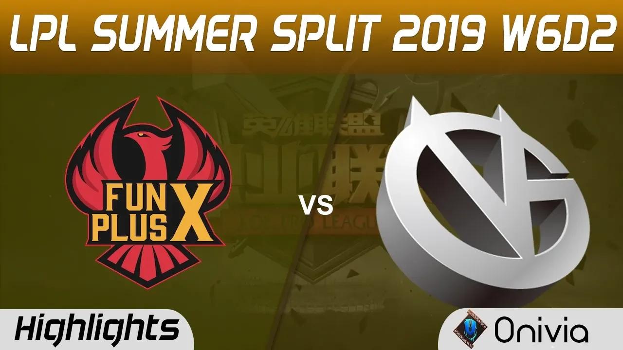 FPX vs VG Highlights Game 1 LPL Summer 2019 W6D2 FunPlus Phoenix vs Vici Gaming LPL Highlights by On thumbnail