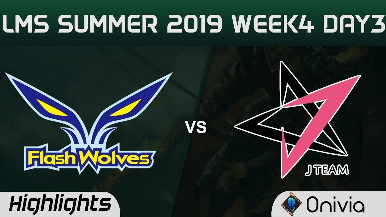 FW vs JT Highlights Game 1 LMS 夏季職業聯賽 W4D3 2019 Flash Wolves vs J Team by Onivia thumbnail