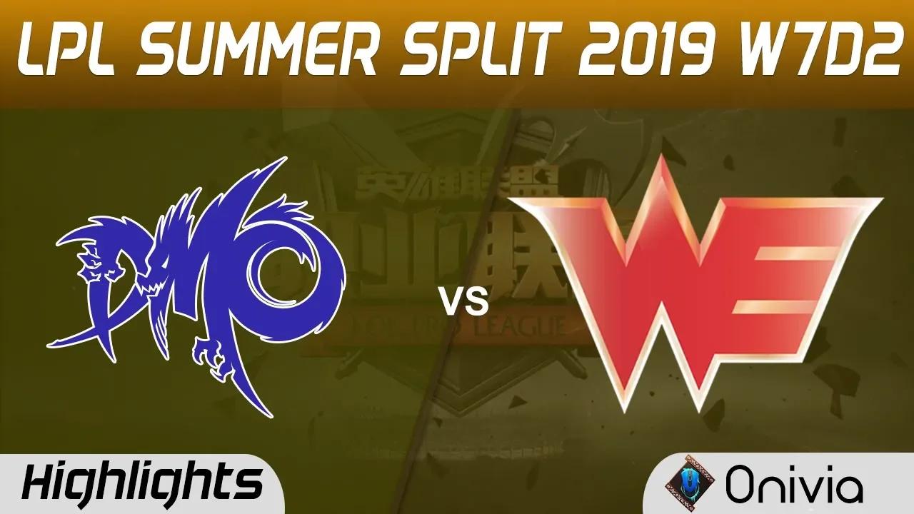 DMO vs WE Highlights Game 1 LPL Summer 2019 W7D2 Dominus Esports vs Team WE LPL Highlights by Onivia thumbnail