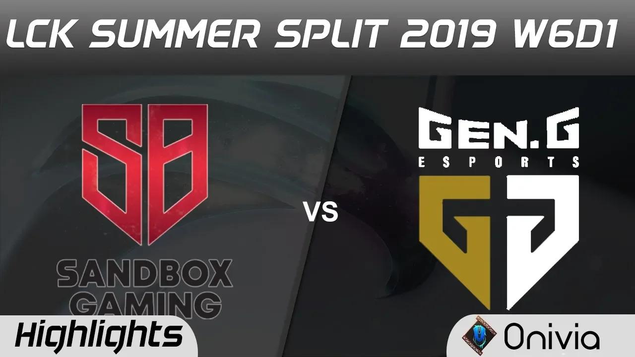 SB vs GEN Highlights Game 1 LCK Summer 2019 W6D1 SANDBOX Gaming vs Gen G Highlights by Onivia thumbnail