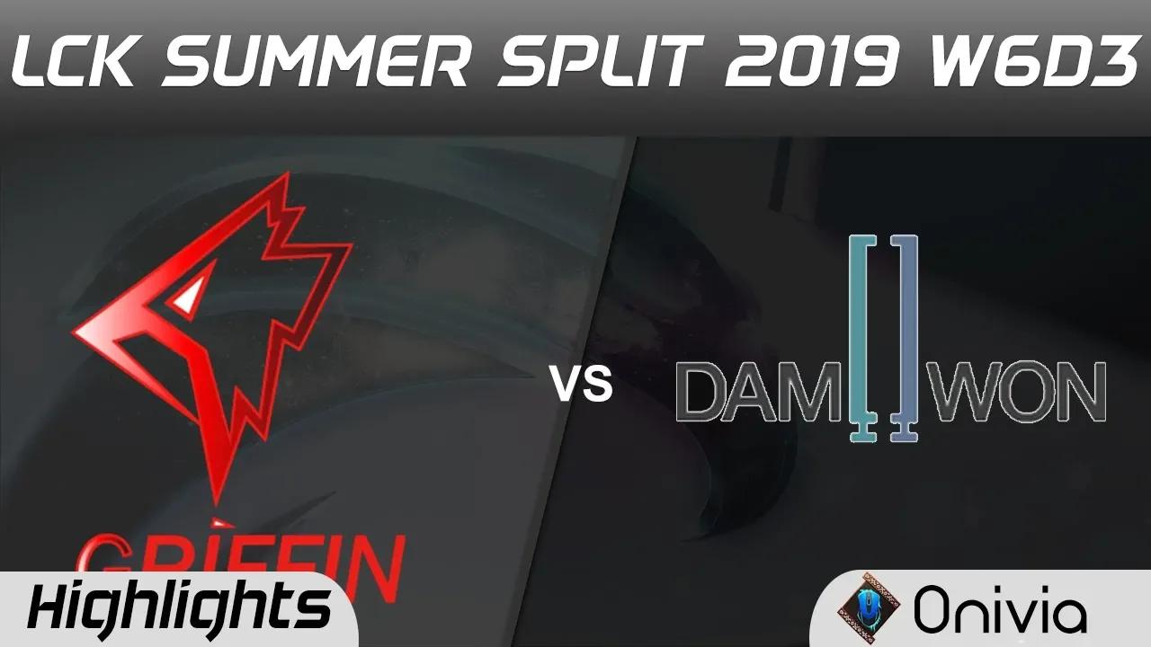 GRF vs DWG Highlights Game 1 LCK Summer 2019 W6D3 Griffin vs DAMWON Gaming Highlights by Onivia thumbnail