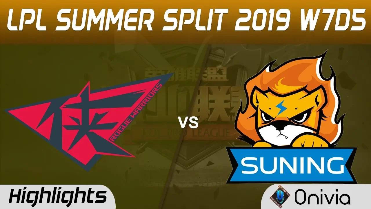 RW vs SN Highlights Game 2 LPL Summer 2019 W7D5 Rogue Warriors vs Suning Gaming LPL Highlights by On thumbnail