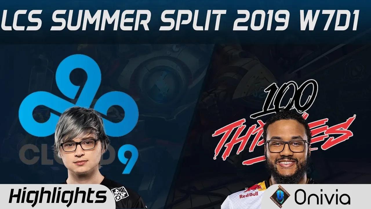 C9 vs 100 Highlights LCS Summer 2019 W7D1 Cloud9 vs 100Thieves LCS Highlights by Onivia thumbnail