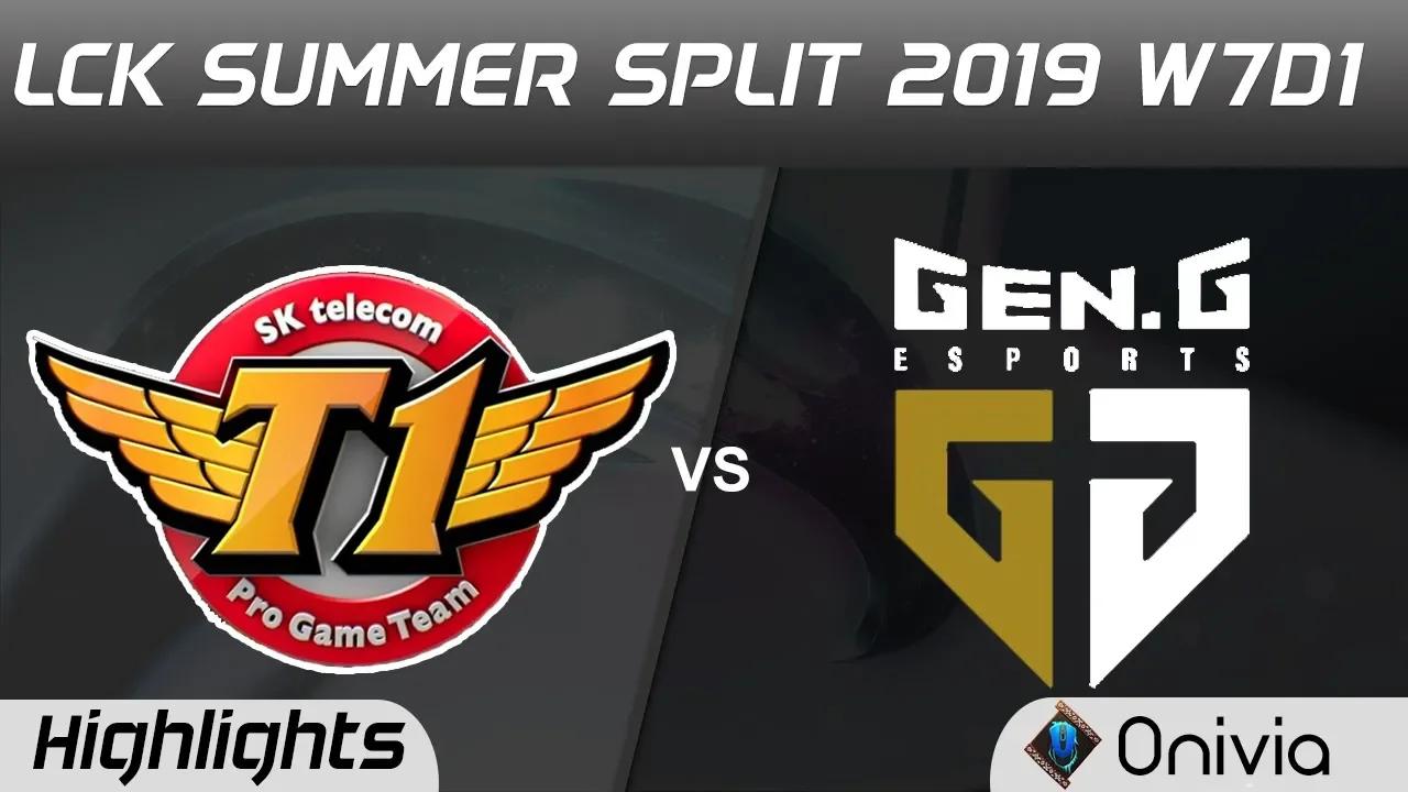 SKT vs GEN Highlights Game 1 LCK Summer 2019 W7D1 SK Telecom T1 vs Gen G Highlights by Onivia thumbnail