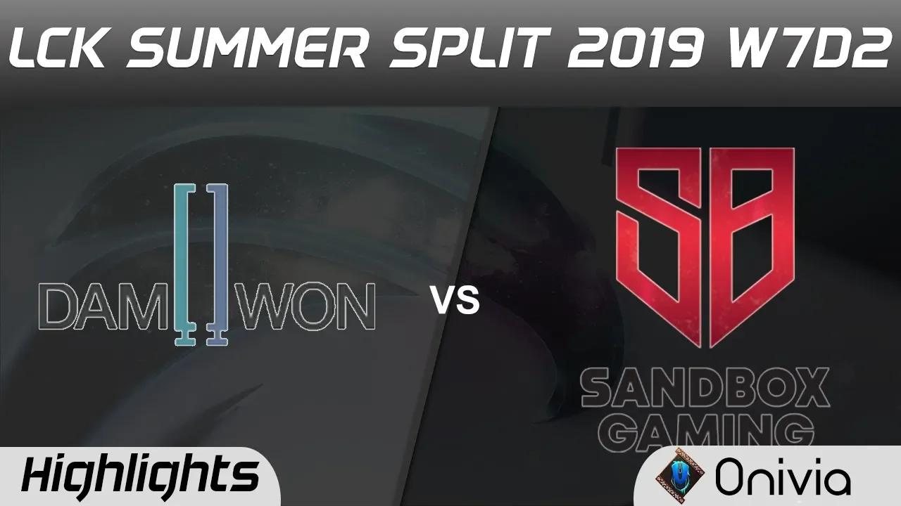 DWG vs SB Highlights Game 1 LCK Summer 2019 W7D2 DAMWON Gaming vs SANDBOX Gaming Highlights by Onivi thumbnail