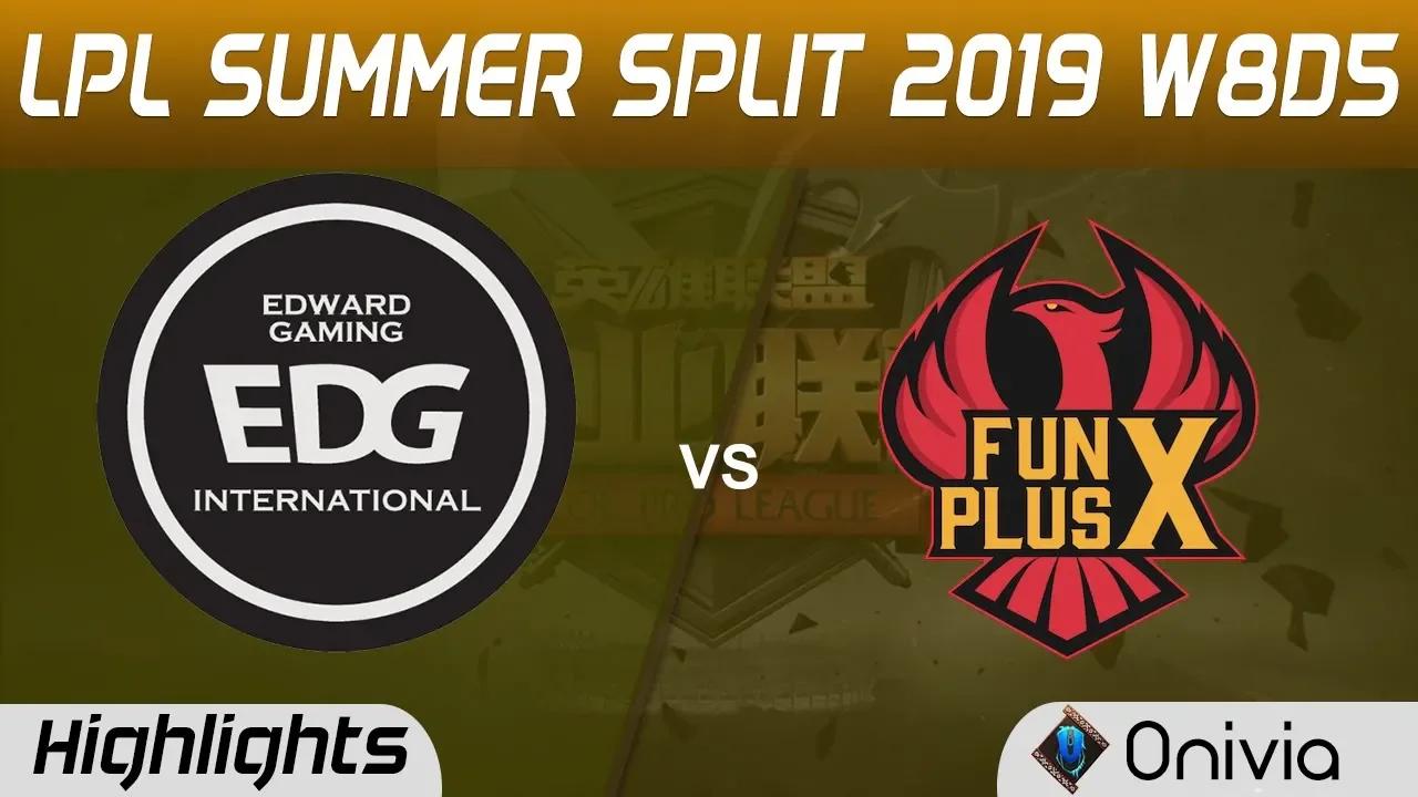 EDG vs FPX Highlights Game 2 LPL Summer 2019 W8D5 Edward Gaming vs FunPlus Phoenix LPL Highlights by thumbnail