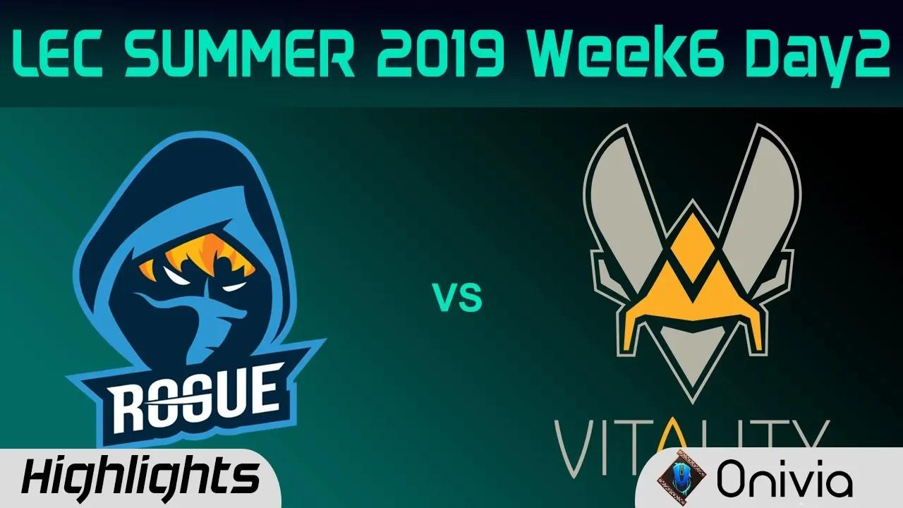 RGE vs VIT Highlights LEC Summer 2019 W6D2 Rogue vs Team Vitality LEC Highlights By Onivia thumbnail