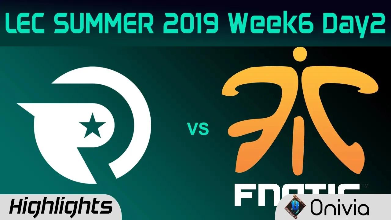 OG vs FNC Highlights LEC Summer 2019 W6D2 Origen vs Fnatic LEC Highlights By Onivia thumbnail