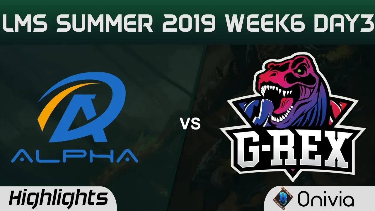 ALF vs GRX Highlights Game 2 LMS 夏季職業聯賽 W6D3 2019 Alpha Esports vs G Rex by Onivia thumbnail