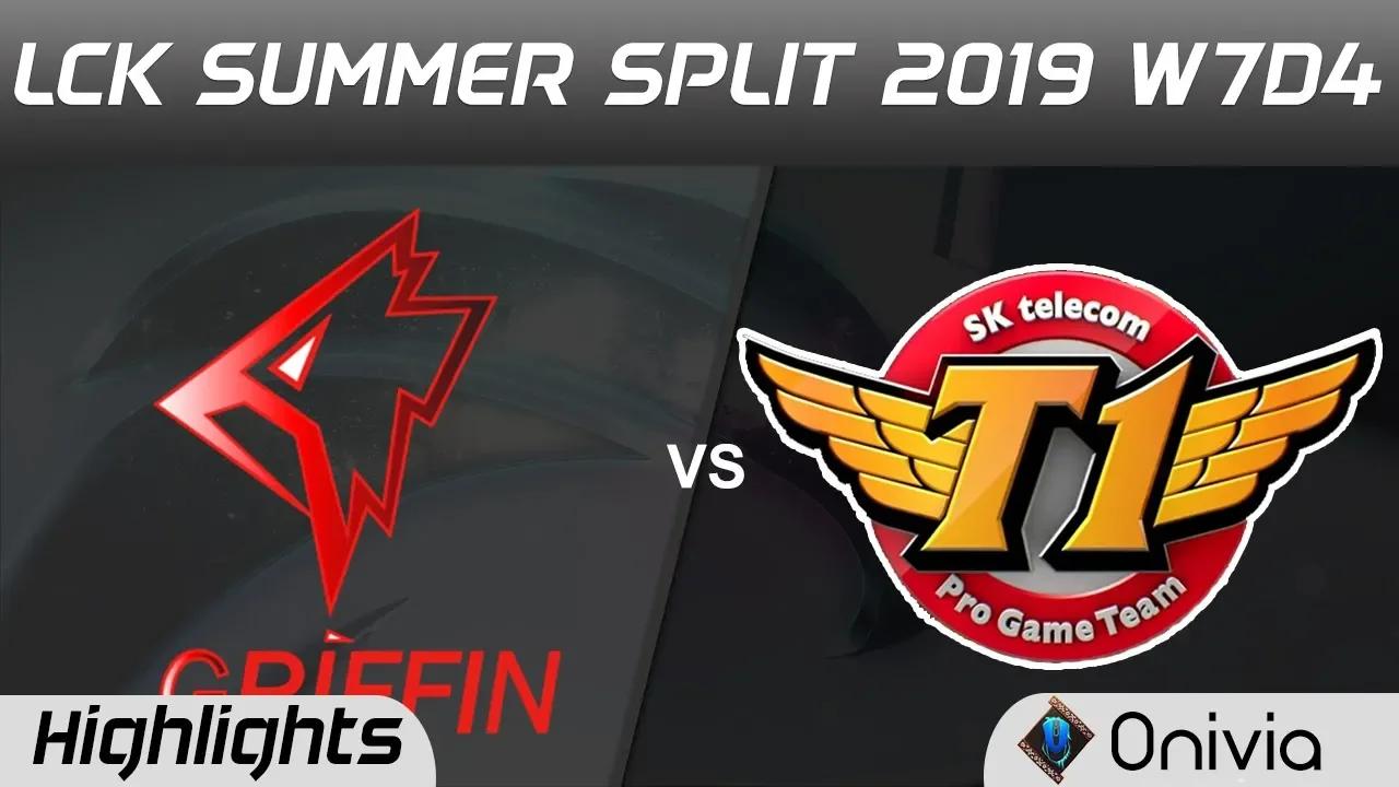 GRF vs SKT Highlights Game 3 LCK Summer 2019 W7D4 Griffin vs SK Telecom T1 Highlights by Onivia thumbnail