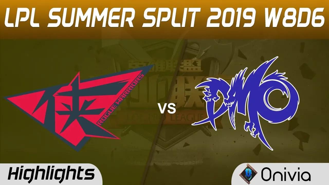 RW vs DMO Highlights Game 2 LPL Summer 2019 W8D6 Rogue Warriors vs Dominus Esports LPL Highlights by thumbnail