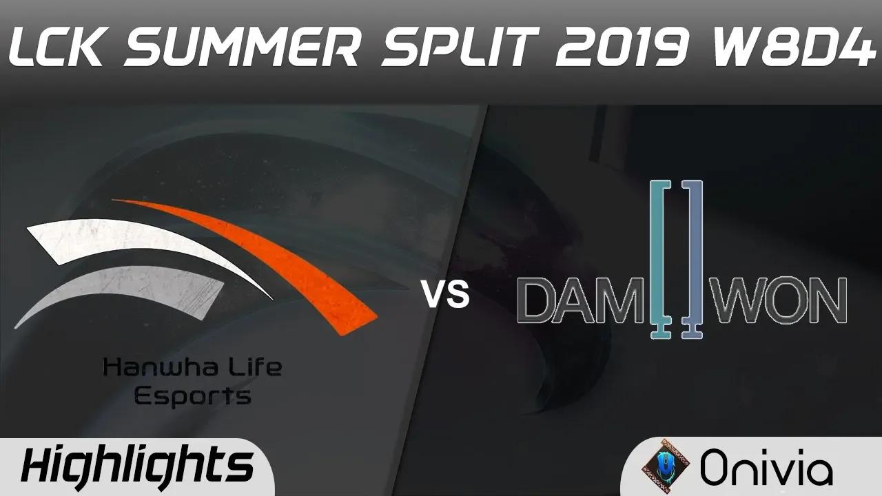 HLE vs DWG Highlights Game 1 LCK Summer 2019 W8D4 Hanwha Life vs Damwon Gaming Highlights by Onivia thumbnail