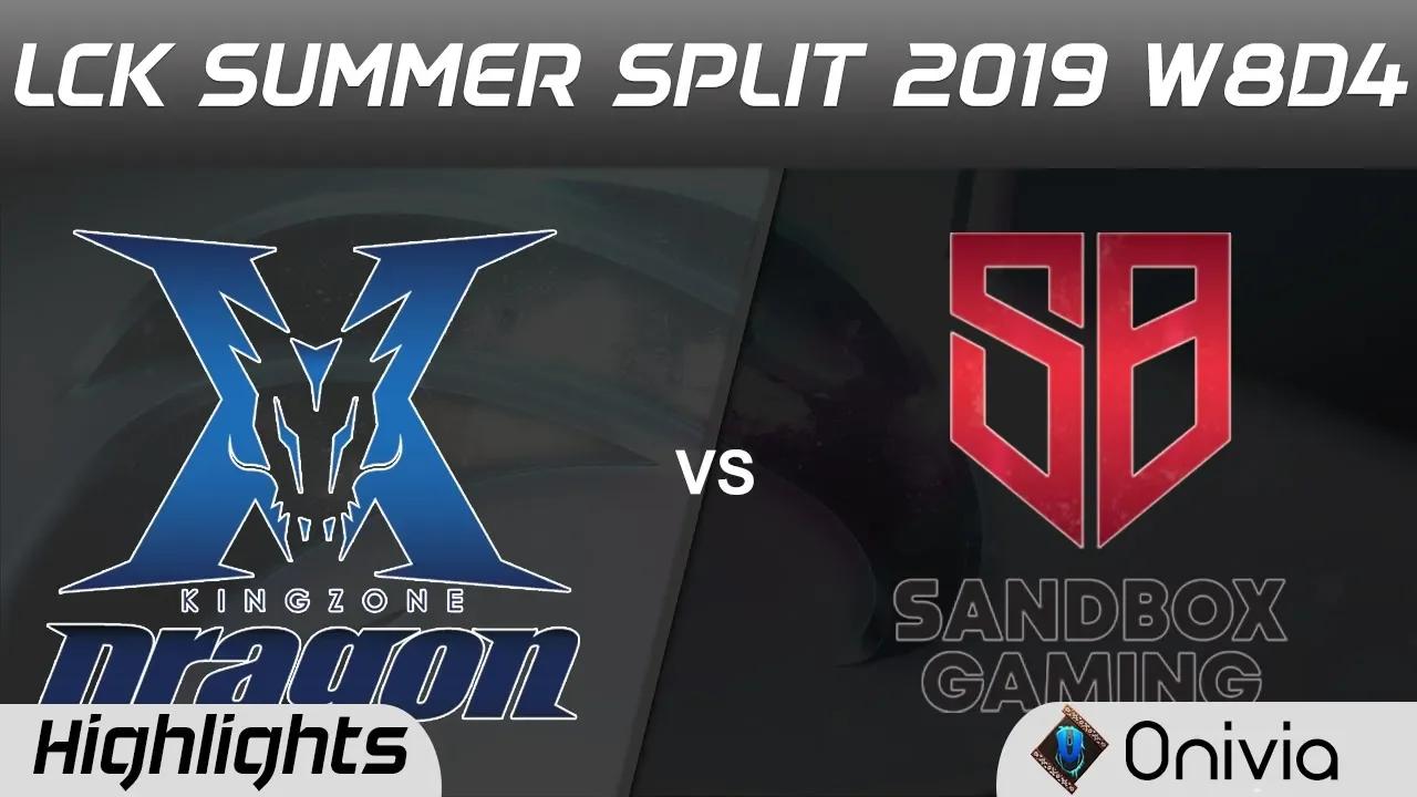 KZ vs SB Highlights Game 1 LCK Summer 2019 W8D4 Kingzone DragonX vs Sandbox Gaming Highlights by Oni thumbnail