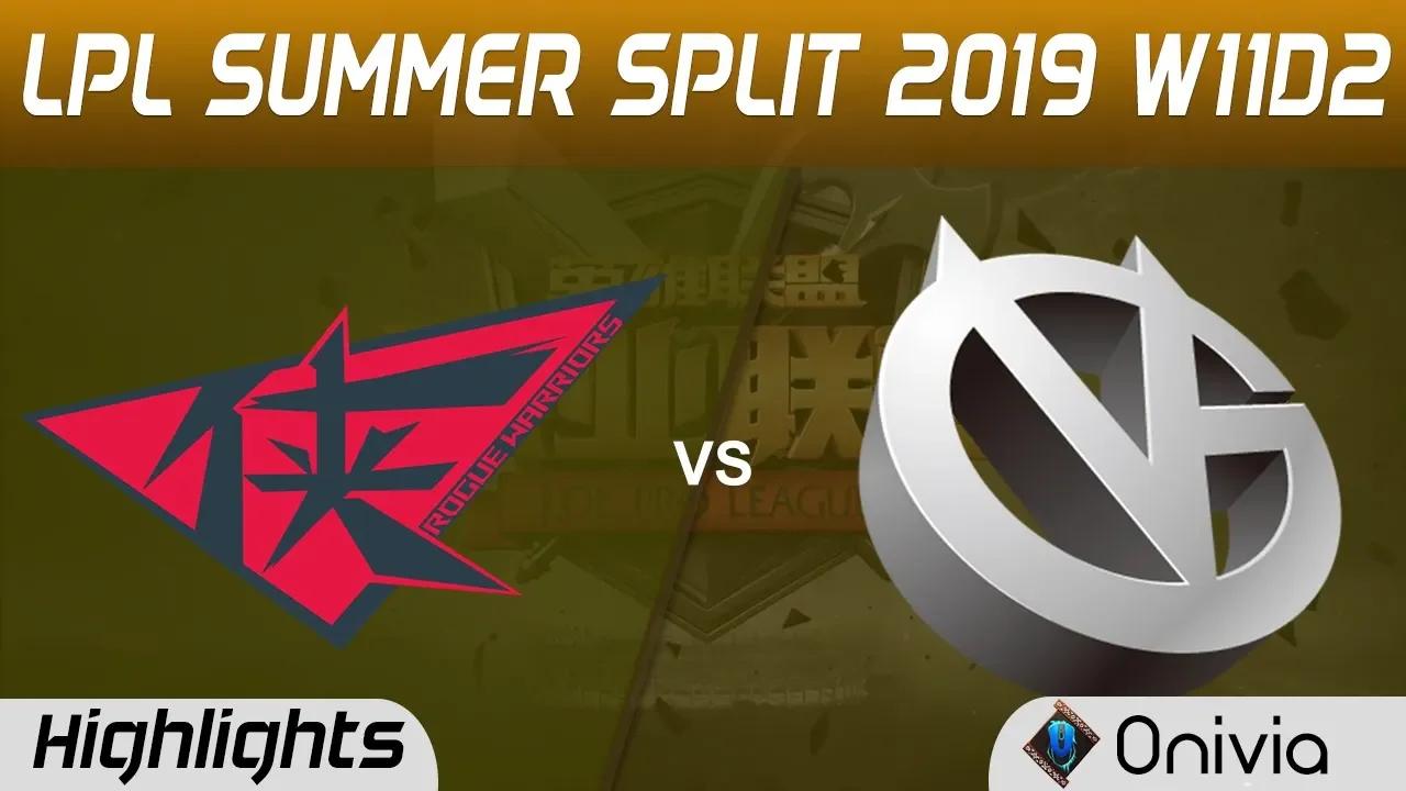 RW vs VG Highlights Game 3 LPL Summer 2019 W11D2 Rogue Warriors vs Vici Gaming LPL Highlights by Oni thumbnail